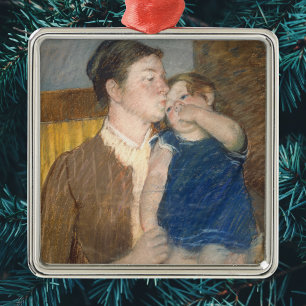 Mary Cassatt Mother's Goodnight Kiss - Vintage Art Metal Tree Decoration