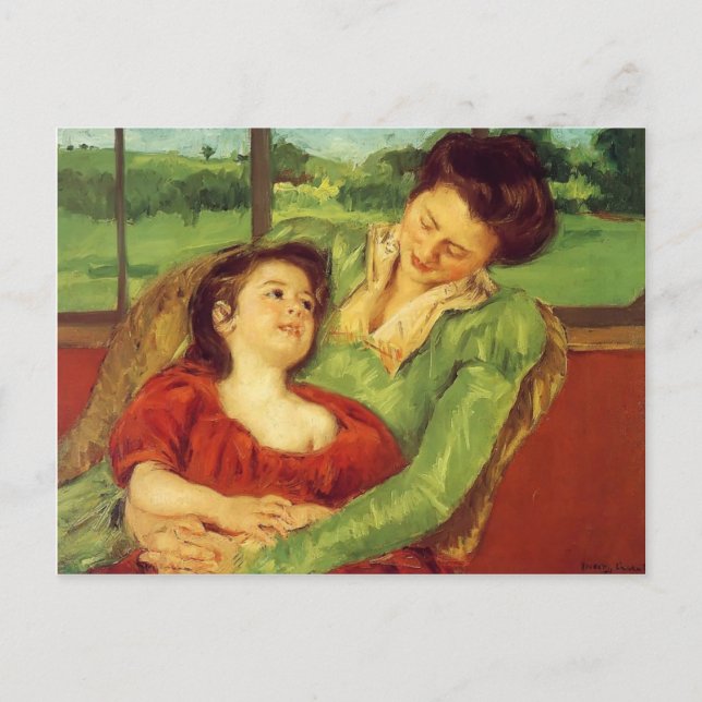 Mary Cassatt- Reine Lefebre & Margot before Window Postcard (Front)