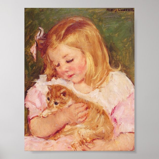 Mary Cassatt - Sara Holding A Cat Art Print (Front)