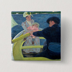 Mary Cassatt - The Boating Party 15 Cm Square Badge