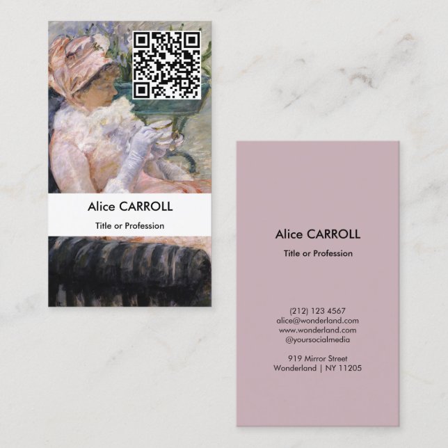 Mary Cassatt - The Cup of Tea - QR Code Business Card (Front/Back)