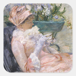 Mary Cassatt - The Cup of Tea Square Sticker