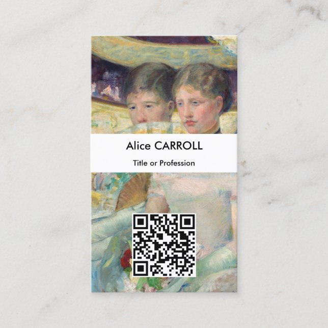 Mary Cassatt - The Loge - QR Code Business Card (Front)