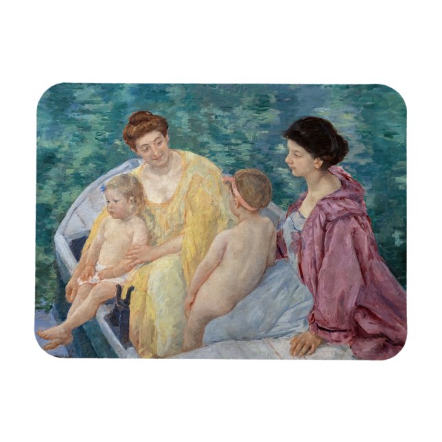 Mary Cassatt - Two mothers and children in a boat Magnet (Horizontal)
