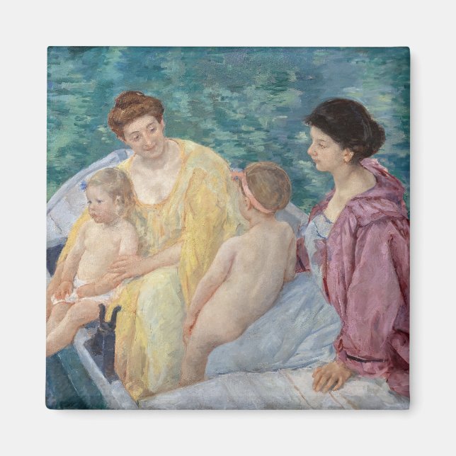 Mary Cassatt - Two mothers and children in a boat Magnet (Front)