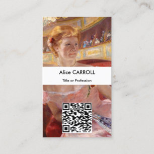 Mary Cassatt - Woman Pearl Necklace Loge - QR Code Business Card