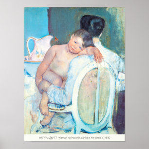 Mary Cassatt Woman sitting with child arms CC1205 Poster