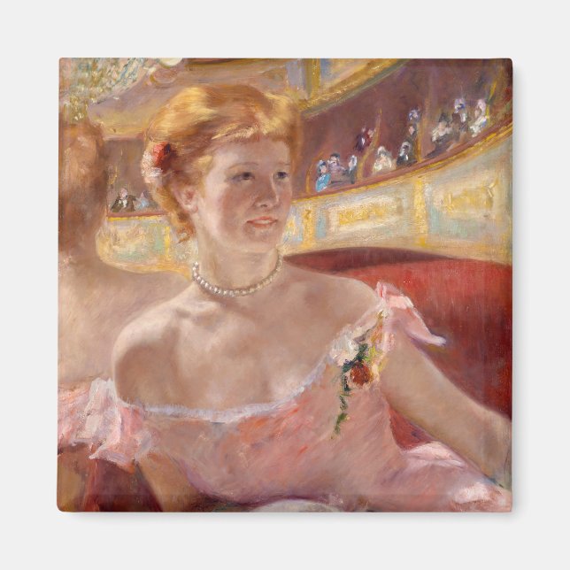 Mary Cassatt - Woman with Pearl Necklace in a Loge Magnet (Front)