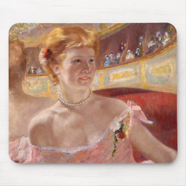 Mary Cassatt - Woman with Pearl Necklace in a Loge Mouse Mat (Front)