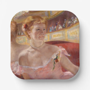 Mary Cassatt - Woman with Pearl Necklace in a Loge Paper Plate