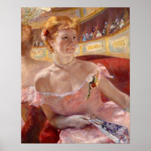 Mary Cassatt - Woman with Pearl Necklace in a Loge Poster