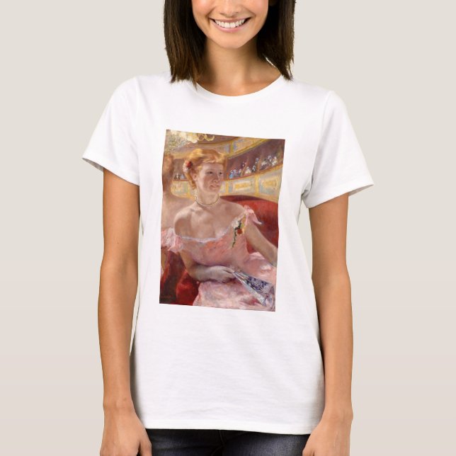 Mary Cassatt - Woman with Pearl Necklace in a Loge T-Shirt (Front)