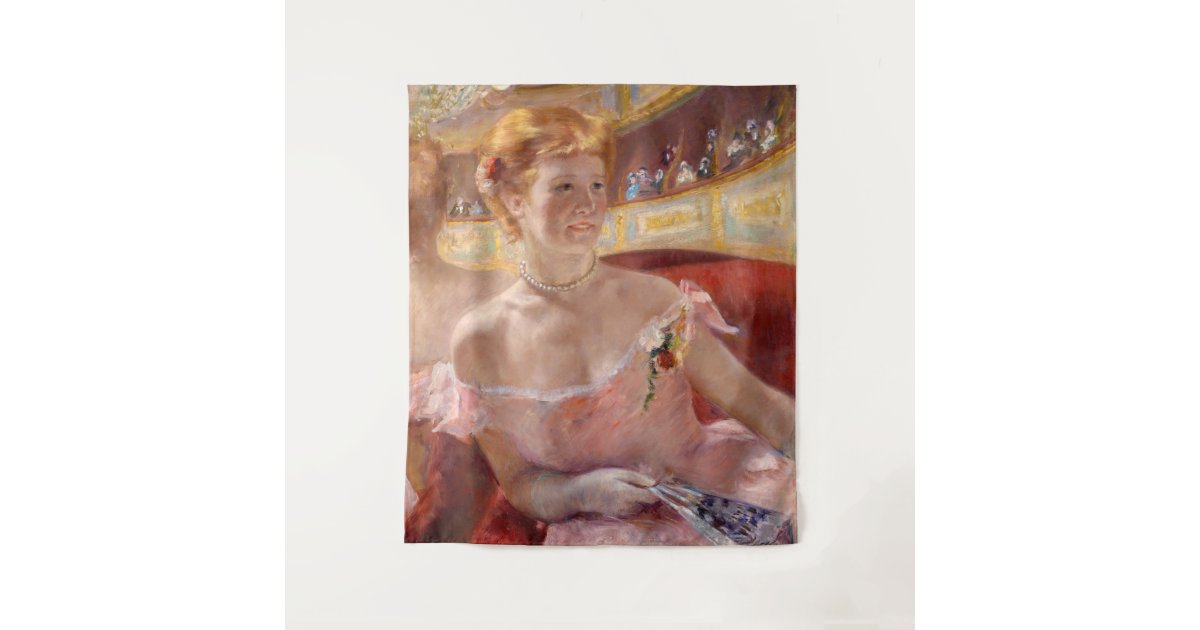 Mary Cassatt Woman with Pearl Necklace in a Loge Tapestry Zazzle