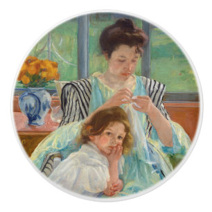 Mary Cassatt - Young Mother Sewing Ceramic Knob