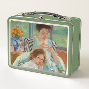 Mary Cassatt - Young Mother Sewing Metal Lunch Box