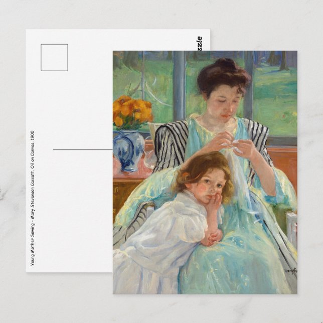 Mary Cassatt - Young Mother Sewing Postcard (Front/Back)