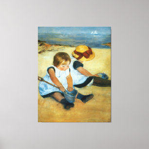 Mary Cassatt's Children on the Beach (1884) Canvas Print