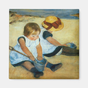 Mary Cassatt's Children on the Beach  (1884) Magnet