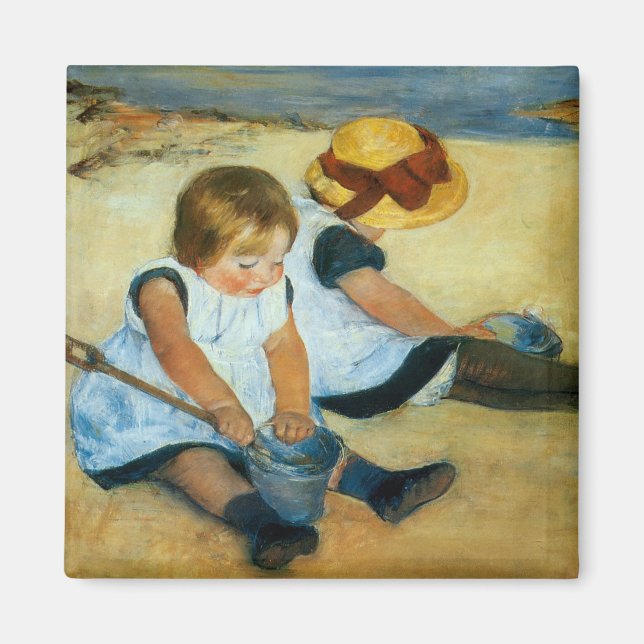 Mary Cassatt's Children on the Beach  (1884) Magnet (Front)