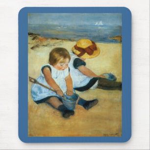 Mary Cassatt's Children on the Beach  (1884) Mouse Mat