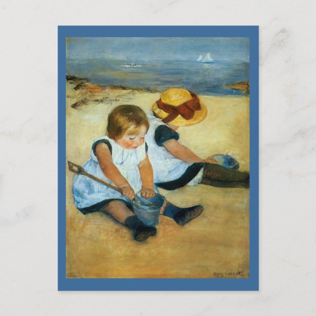 Mary Cassatt's Children on the Beach  (1884) Postcard (Front)