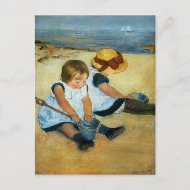 Mary Cassatt's Children on the Beach  (1884) Postcard (Front)
