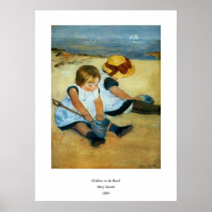 Mary Cassatt's Children on the Beach  (1884) Poster