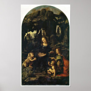 Mary, Christ child and angel by Leonardo da Vinci Poster