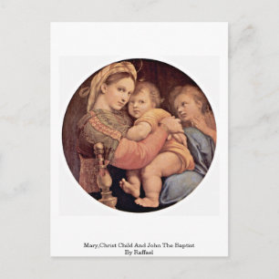 Mary,Christ Child And John The Baptist By Raffael Postcard