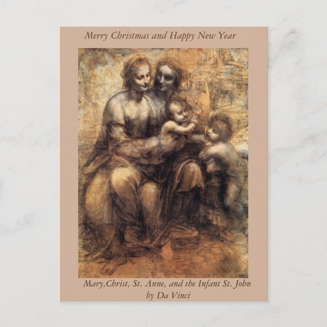 Mary, Christ, St. Anne and the Infant Stl John Holiday Postcard (Front)