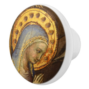 Mary Christian Christmas Museum Painting Mary Ceramic Knob