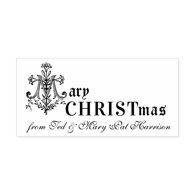 Mary Christmas Catholic Virgin Mary Cross Holiday Self-inking Stamp (Design)