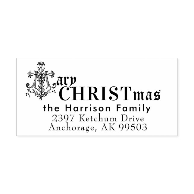 Mary Christmas Catholic Virgin Mary Cross Holiday Self-inking Stamp (Design)