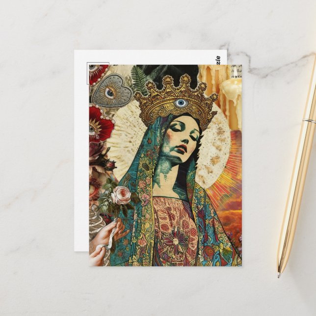 Mary Collage Postcard (Front/Back In Situ)