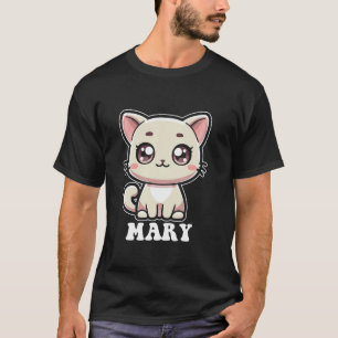 Mary Cute Kitty Cat Design for Girls Name Mary T-Shirt