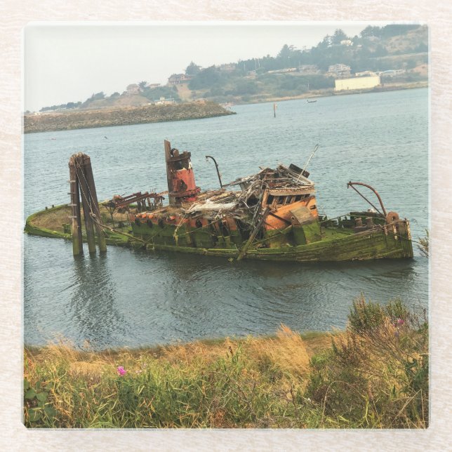 Mary D. Hume, Gold Beach, Oregon Glass Coaster (Front)