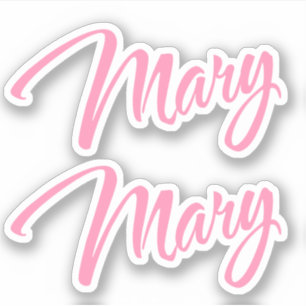 Mary Decorative Name in Pink x2 Sticker