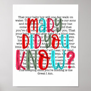 Mary Did You Know Christian Christmas Tygraphy Poster