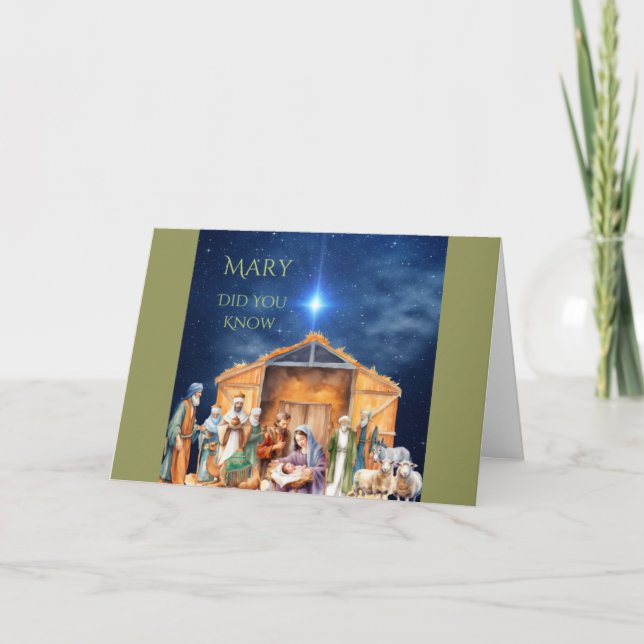 Mary Did You Know Christmas Nativity Card  (Front)