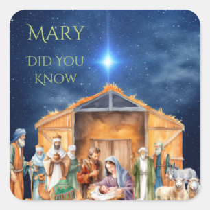 Mary Did You Know Christmas Sticker 