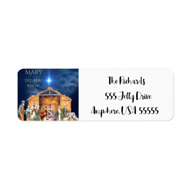 Mary Did You Know Nativity Address Label  (Front)