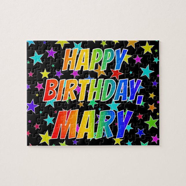 "MARY" First Name, Fun "HAPPY BIRTHDAY" Jigsaw Puzzle (Horizontal)