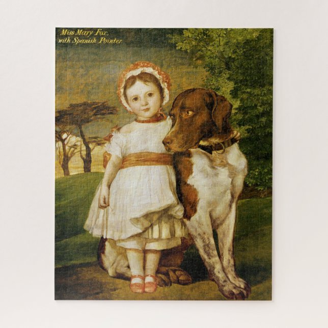 Mary Fox With Her Spanish Pointer Dog (G.F. Watts) Jigsaw Puzzle (Vertical)