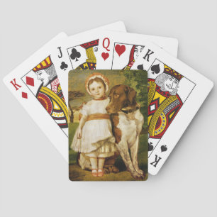 Mary Fox With Her Spanish Pointer Dog (G.F. Watts) Playing Cards