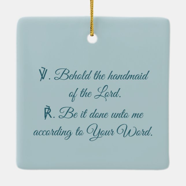 Mary, from F. Lippi’s Annunciation (Detail; M 038) Ceramic Ornament (Back)