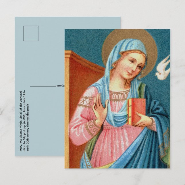 Mary, from F. Lippi’s Annunciation (Detail; M 038) Postcard (Front/Back)