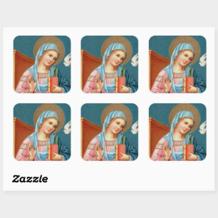 Mary, from F. Lippi’s Annunciation (Detail; M 038) Square Sticker