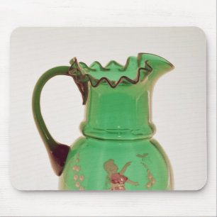 Mary Gregory green jug with fired enamel Mouse Mat