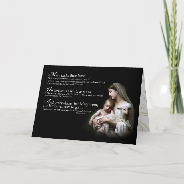 Mary had a Little Lamb Christmas Card (Front)