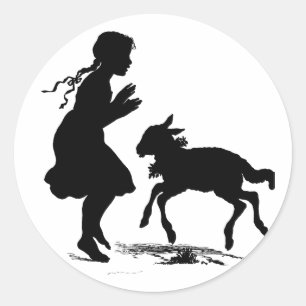 Mary Had a Little Lamb Easter Classic Round Sticker